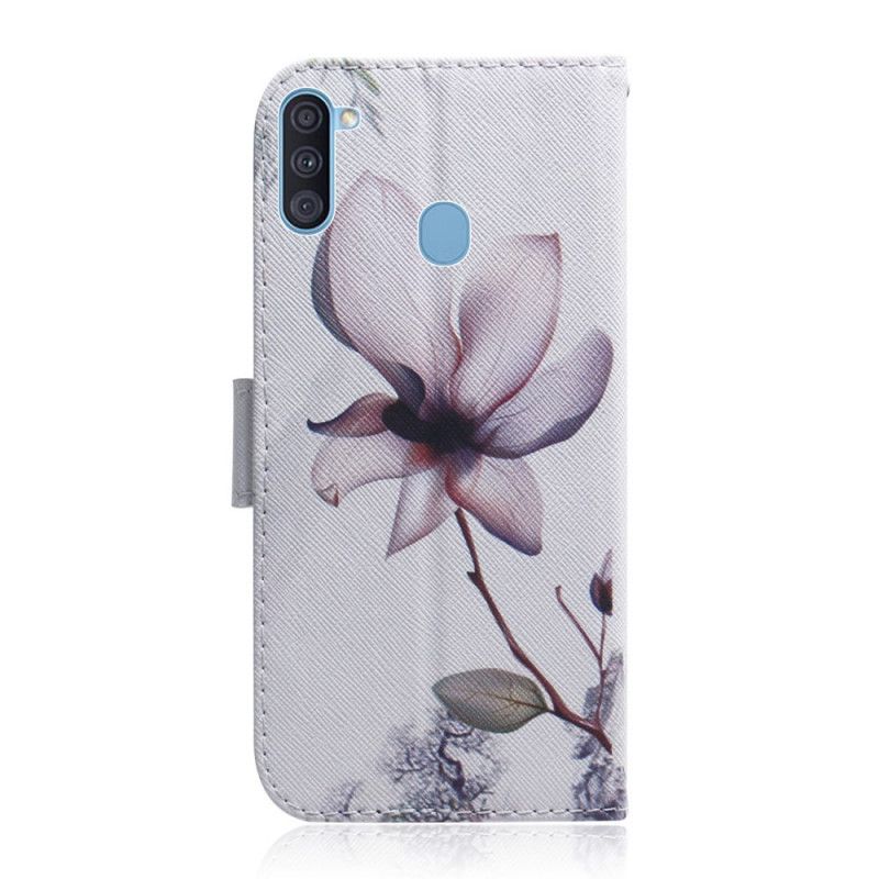 Folio Deksel Samsung Galaxy M11 Gammel Roseblomst