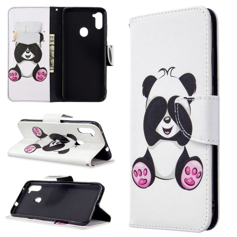 Folio Deksel Samsung Galaxy M11 Morsom Panda