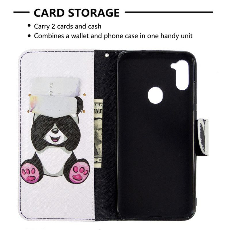 Folio Deksel Samsung Galaxy M11 Morsom Panda