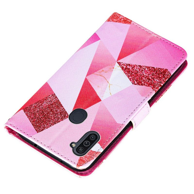 Folio Deksel Samsung Galaxy M11 Rosa Grafikk Anti-fall