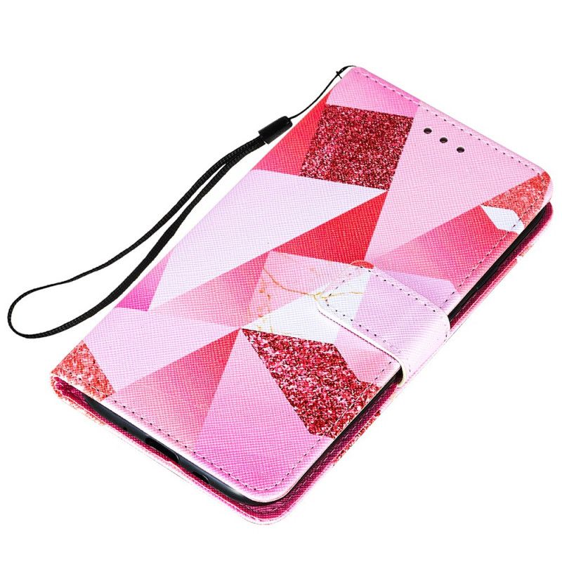 Folio Deksel Samsung Galaxy M11 Rosa Grafikk Anti-fall