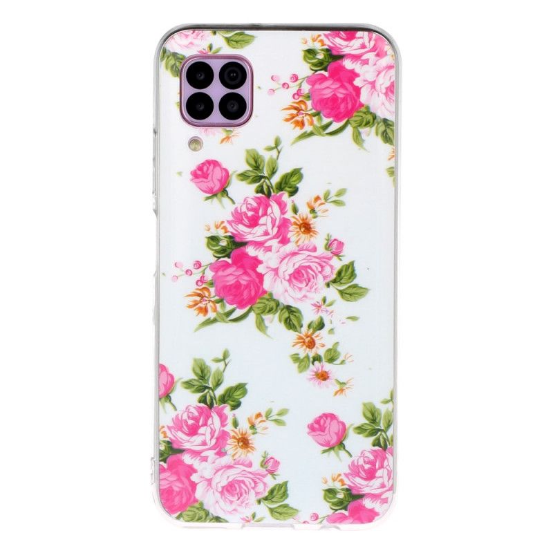 Deksel for Huawei P40 Lite Fluorescerende Frihetsblomster