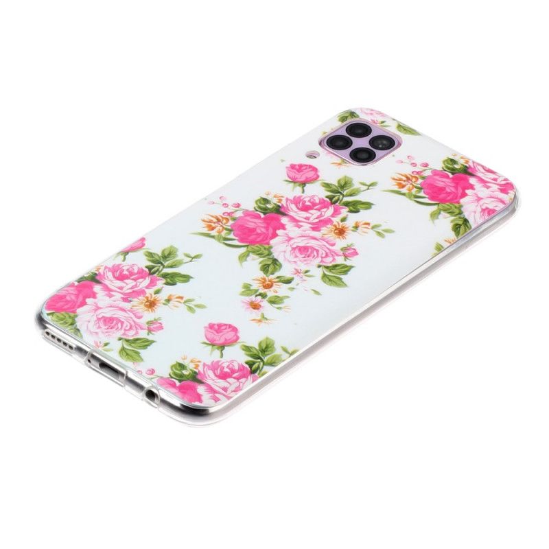 Deksel for Huawei P40 Lite Fluorescerende Frihetsblomster