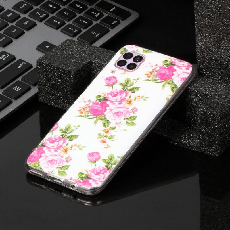 Deksel for Huawei P40 Lite Fluorescerende Frihetsblomster