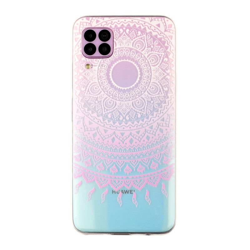 Deksel for Huawei P40 Lite Rosa Gjennomsiktig Fargerik Mandala