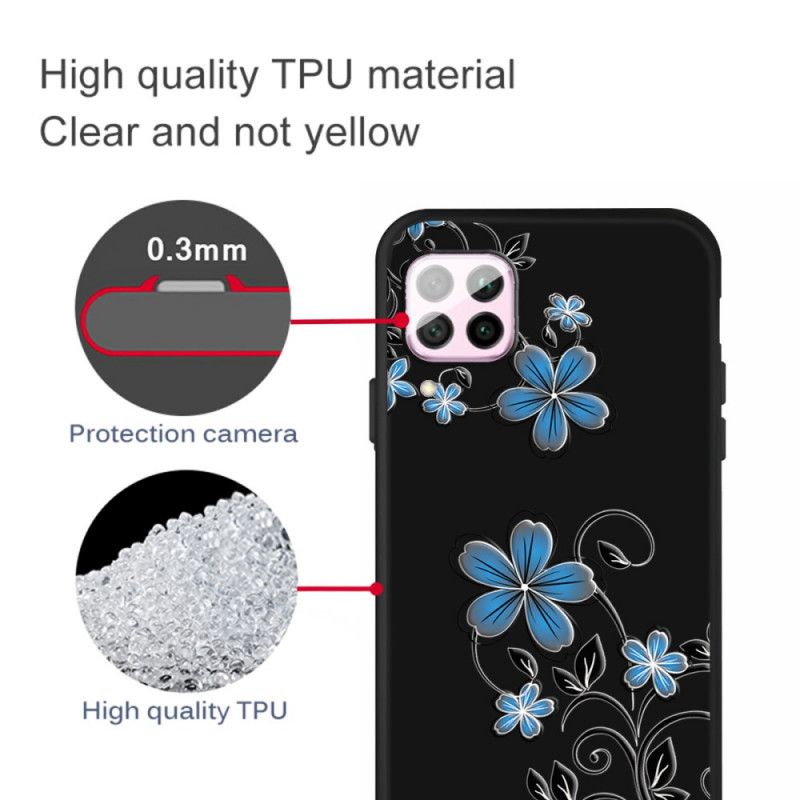 Deksel Huawei P40 Lite Blå Blomster Beskyttelse