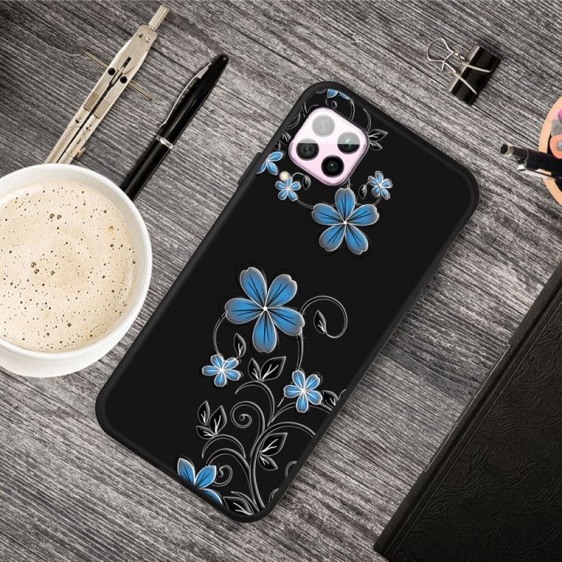 Deksel Huawei P40 Lite Blå Blomster Beskyttelse