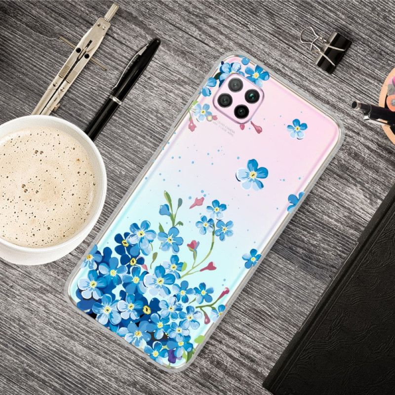 Deksel Huawei P40 Lite Mobildeksel Bukett Med Blå Blomster