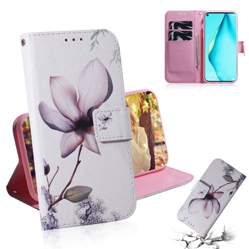 Folio Deksel Huawei P40 Lite Gammel Roseblomst