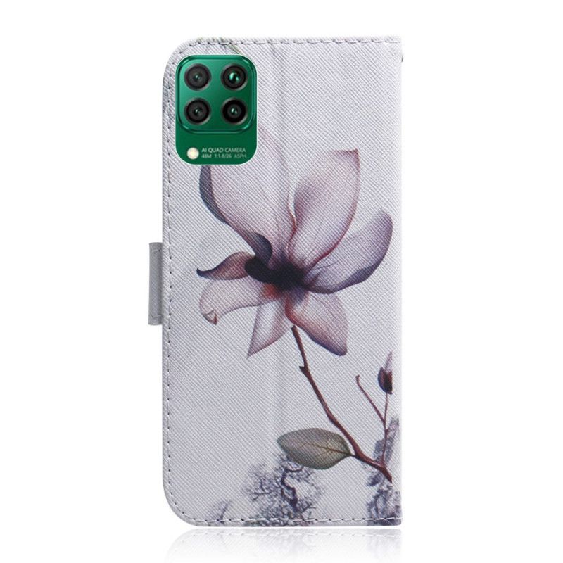 Folio Deksel Huawei P40 Lite Gammel Roseblomst