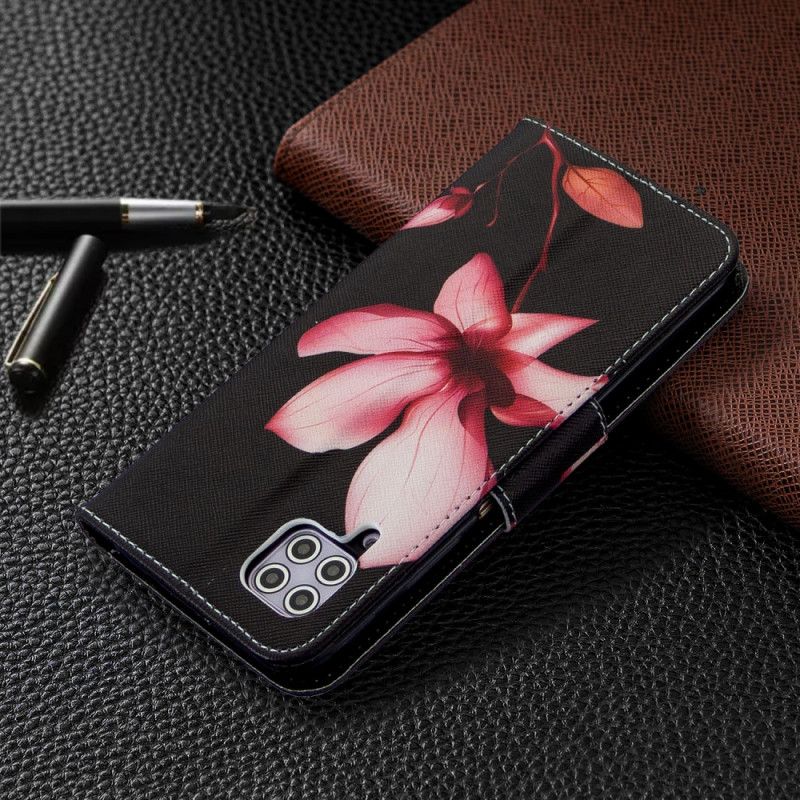 Folio Deksel Huawei P40 Lite Rosa Blomst