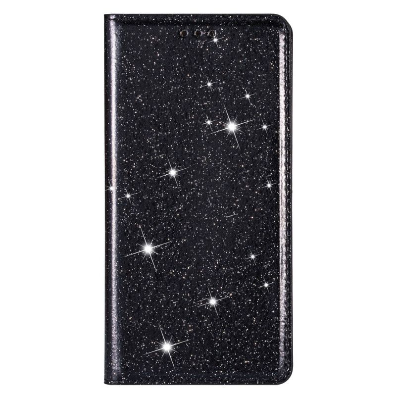 Folio Deksel Huawei P40 Lite Svart Glitter Stil