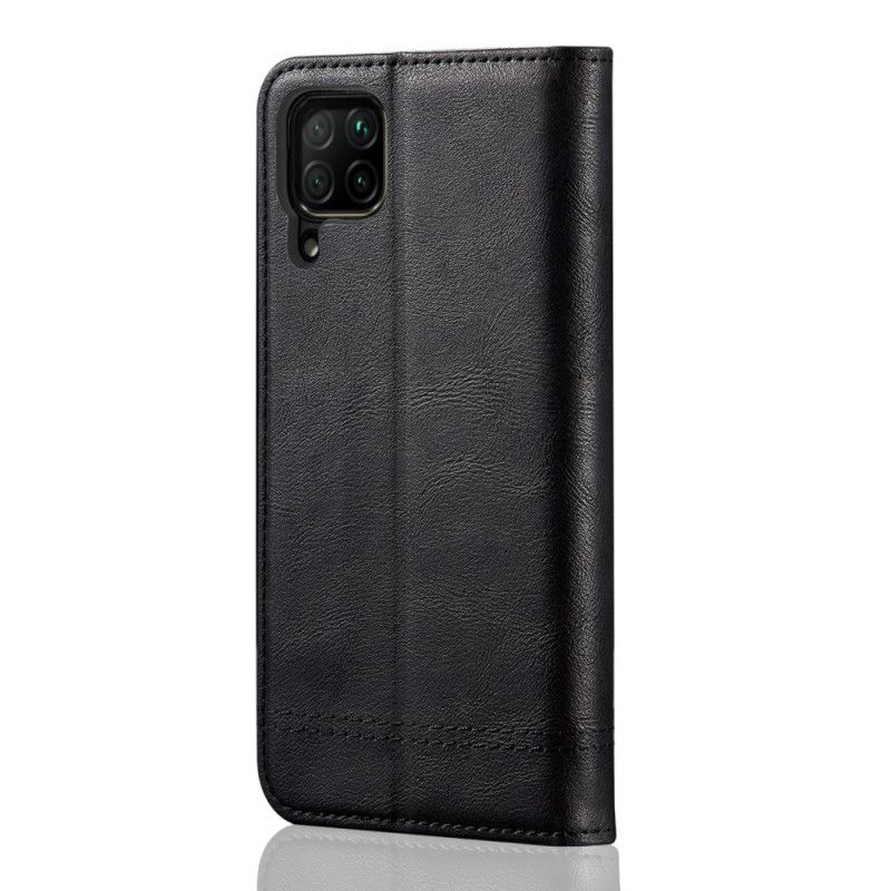 Folio Deksel Huawei P40 Lite Svart Sydd Skinneffekt