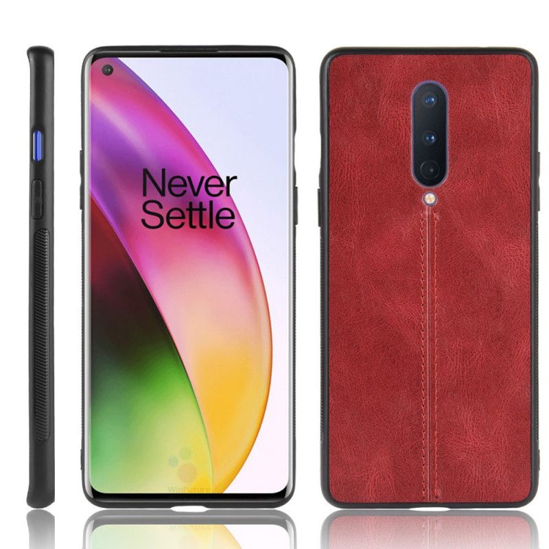 Deksel OnePlus 8 Rød Sydd Skinneffekt Anti-fall