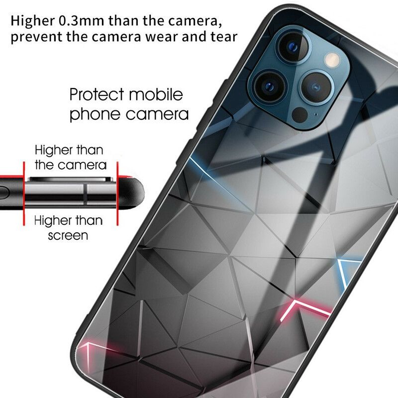 Deksel iPhone 13 Pro Herdet Glass Geometri