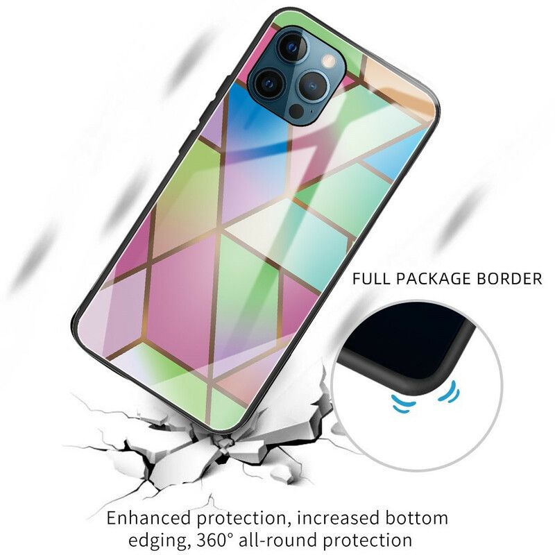 Deksel iPhone 13 Pro Herdet Glassmarmorgeometri