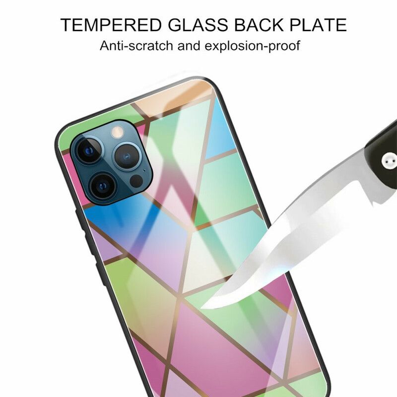 Deksel iPhone 13 Pro Herdet Glassmarmorgeometri