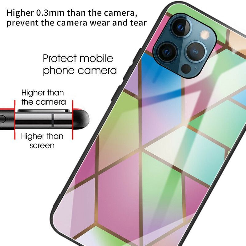 Deksel iPhone 13 Pro Herdet Glassmarmorgeometri