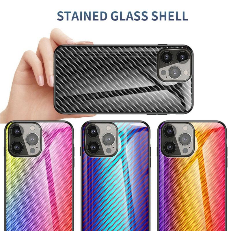 Deksel iPhone 13 Pro Karbonfiber Herdet Glass Beskyttelse Deksel