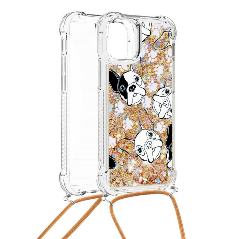 Deksel iPhone 13 Pro Mobildeksel Sequin Drawstring Dogs