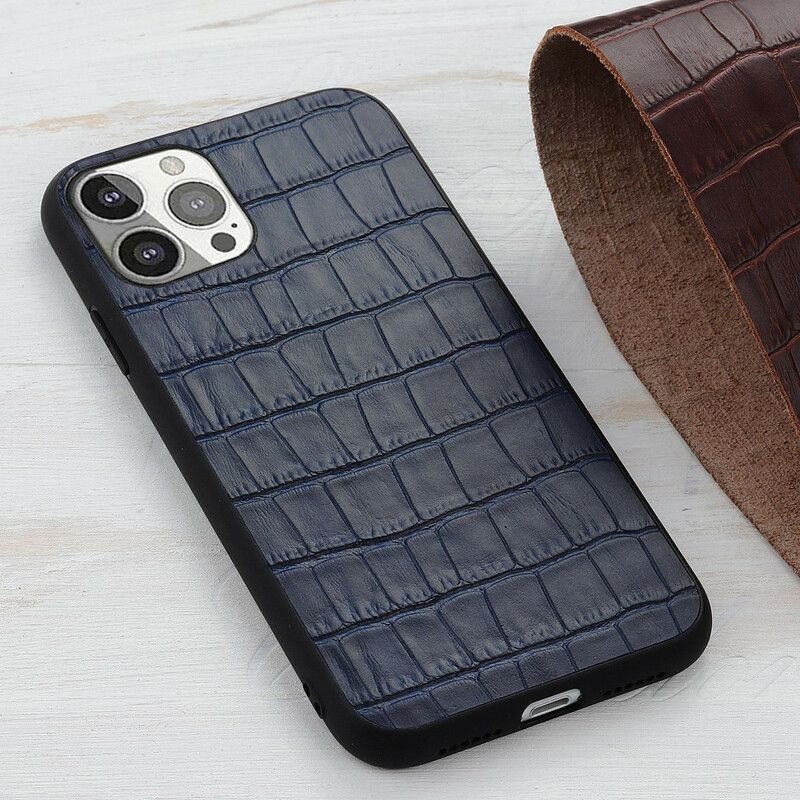 Deksel Til iPhone 13 Pro Ekte Crocodile Texture Leather