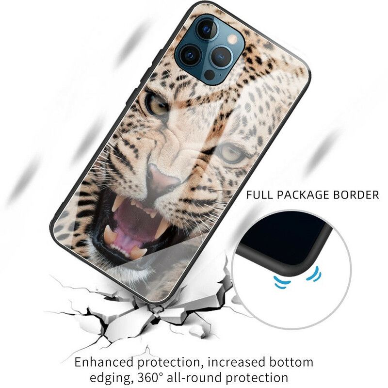 Deksel Til iPhone 13 Pro Leopard Herdet Glass