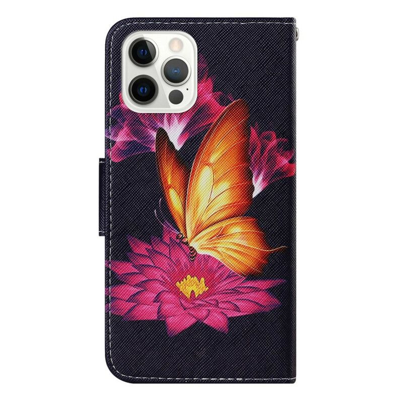 Folio Deksel iPhone 13 Pro Butterfly And Lotus