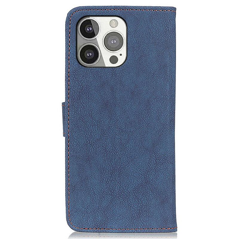 Folio Deksel iPhone 13 Pro Faux Leather Split Retro Khazneh