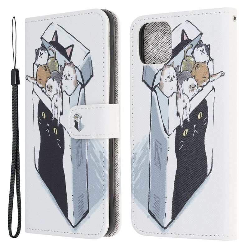 Folio Deksel iPhone 13 Pro Levering Thong Cats Beskyttelse Deksel