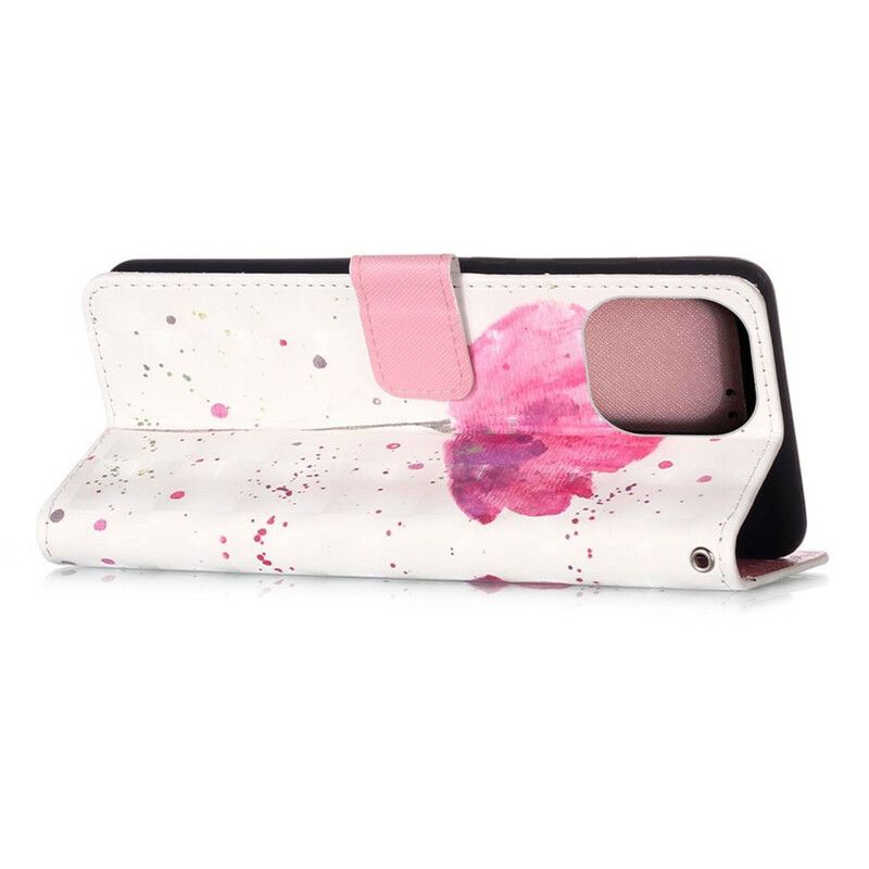 Folio Deksel iPhone 13 Pro Poppy Akvarell