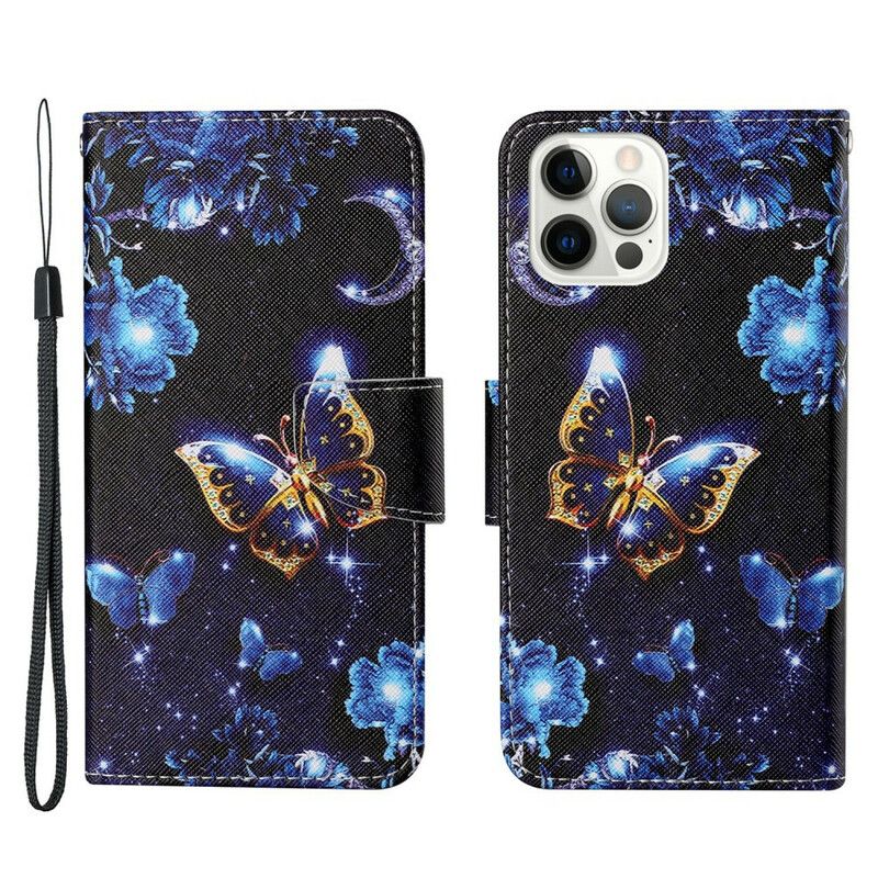 Folio Deksel iPhone 13 Pro Precious Thong Sommerfugler