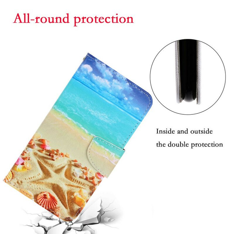 Folio Deksel iPhone 13 Pro Strappy Beach Beskyttelse Deksel