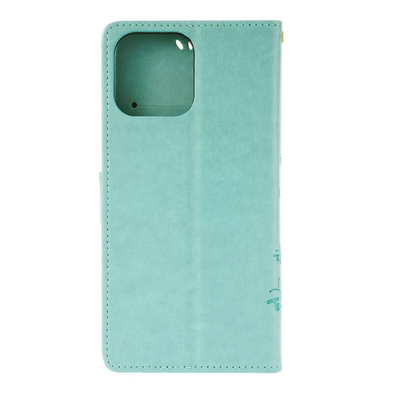 Folio Deksel iPhone 13 Pro Strappy Grafiske Blomster Beskyttelse Deksel