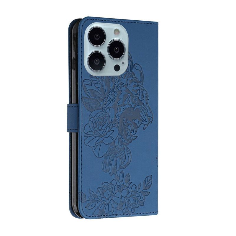 Folio Deksel iPhone 13 Pro Tiger Baroque Strap Beskyttelse Deksel