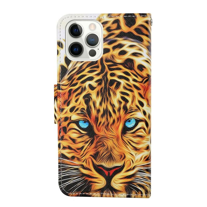 Folio Deksel iPhone 13 Pro Tiger Med Snor