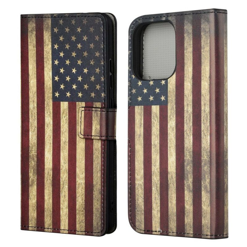 Folio Deksel iPhone 13 Pro Usa-flagg