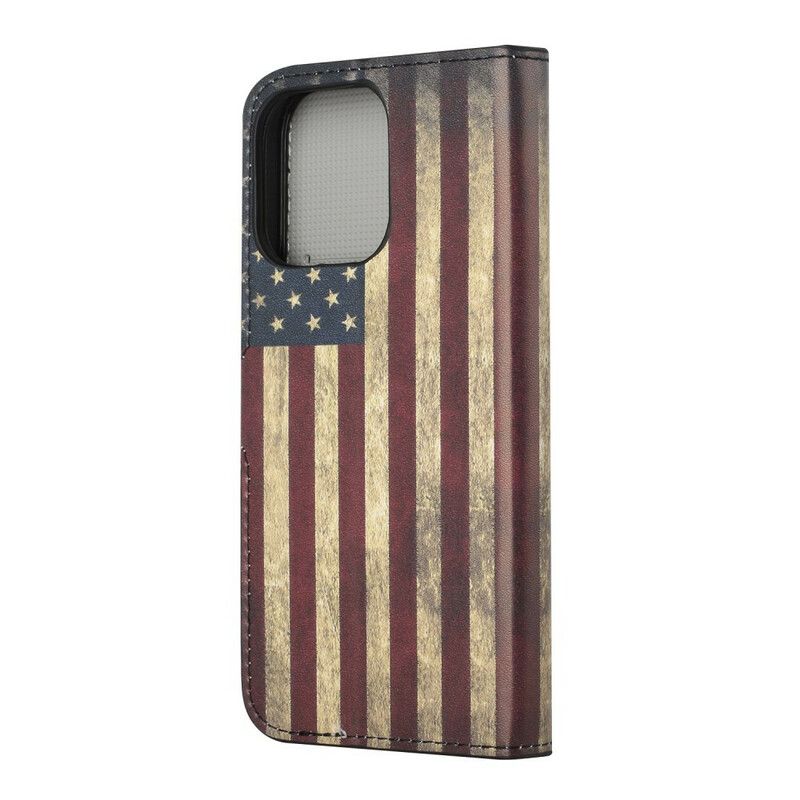 Folio Deksel iPhone 13 Pro Usa-flagg