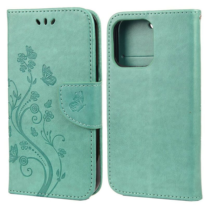 Folio Deksel Til iPhone 13 Pro Floral Strappy