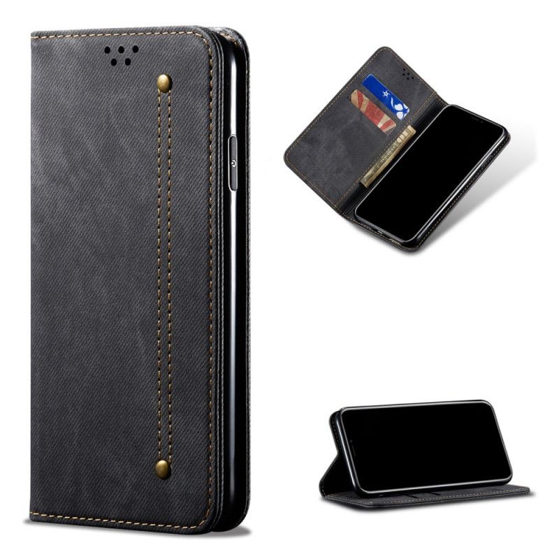 Folio Deksel Xiaomi Poco M3 Svart Jeansstoff