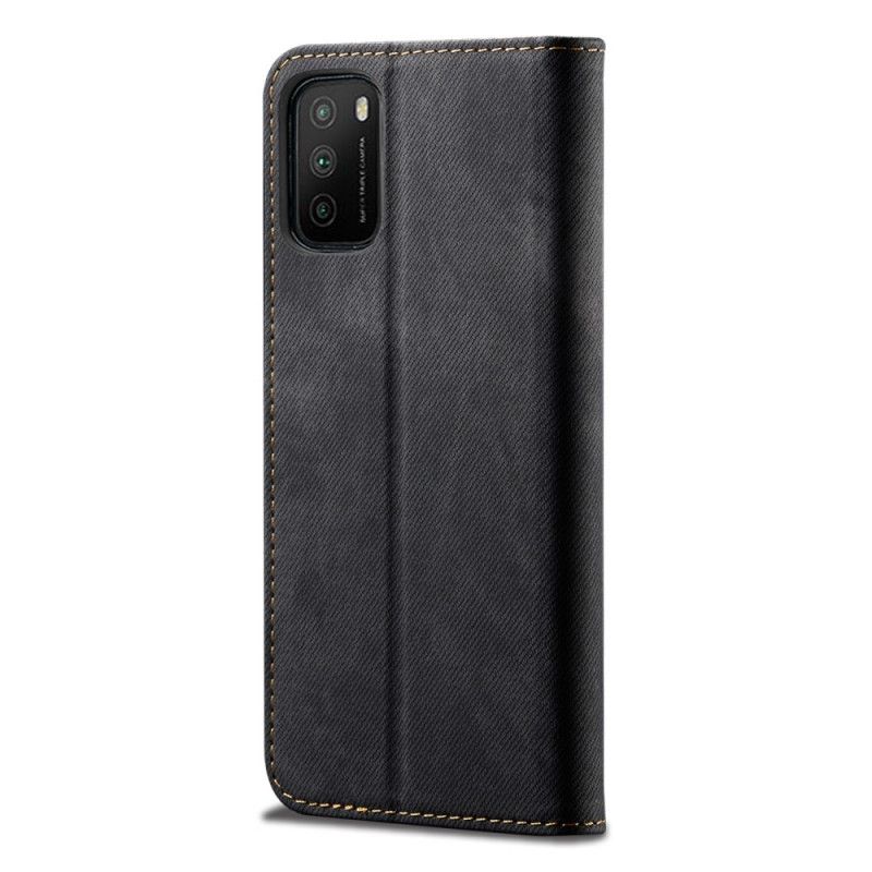 Folio Deksel Xiaomi Poco M3 Svart Jeansstoff