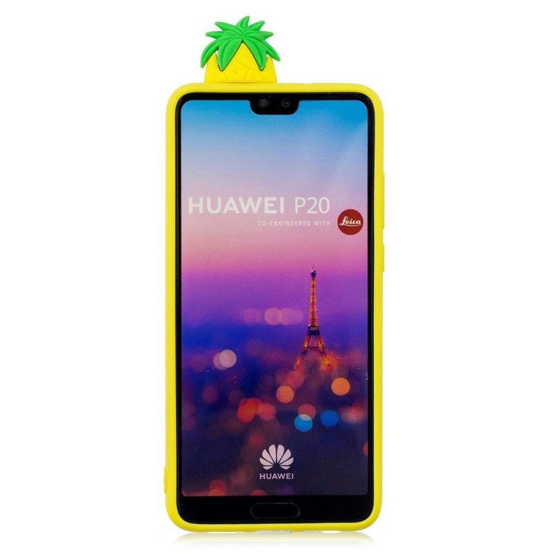 Deksel Huawei P20 3D Ananas