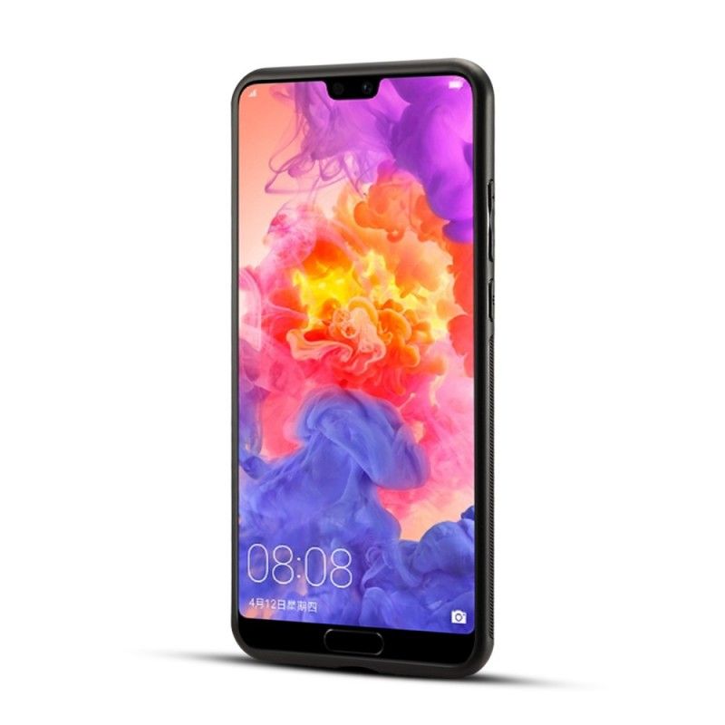 Deksel Huawei P20 Magenta Faux Skinn Liberty Blomster