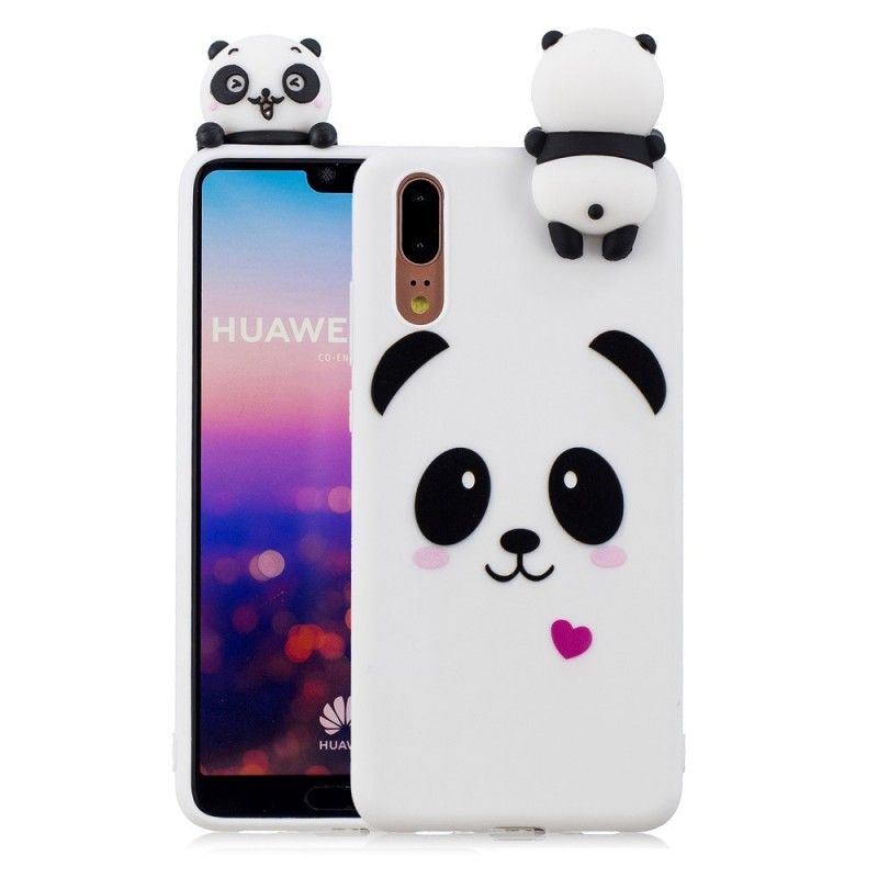 Deksel Huawei P20 Mobildeksel Morsom 3D Panda