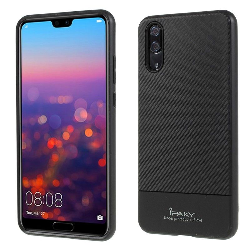 Deksel Huawei P20 Svart Ipaky Karbonfiber