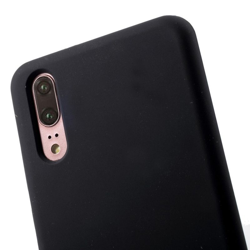 Deksel Huawei P20 Svart Premium Flytende Silikon