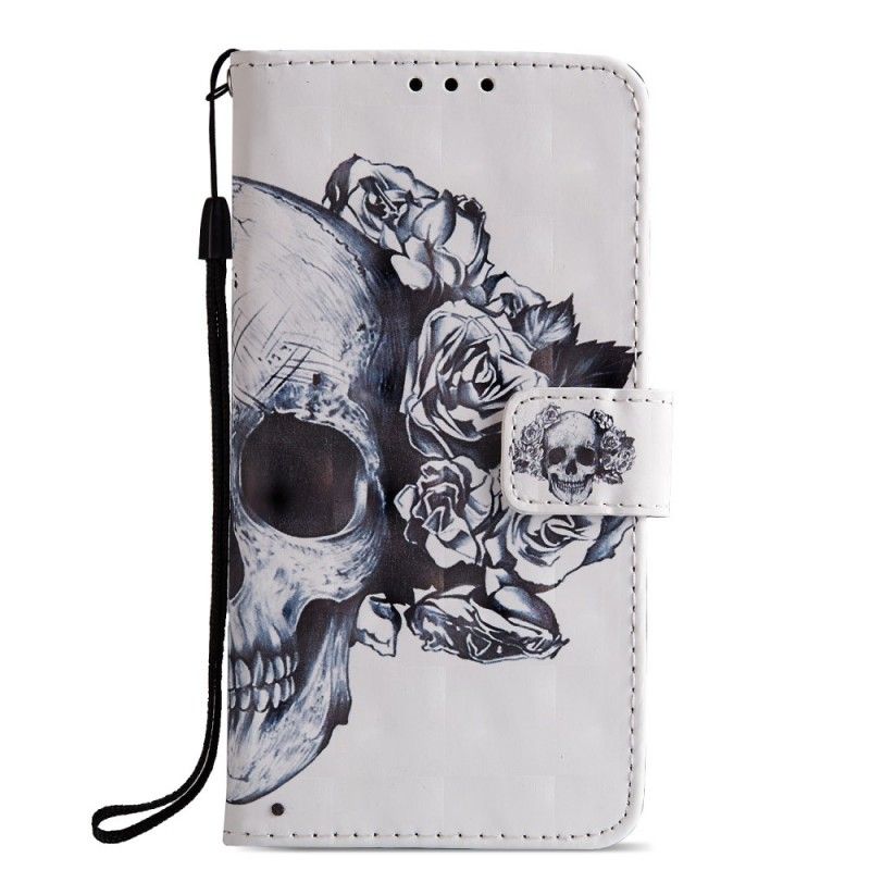 Folio Deksel for Huawei P20 3D Blomsterskalle