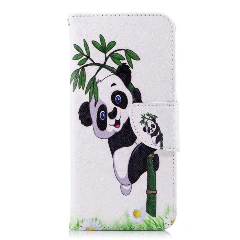 Lærdeksel Folio Deksel Huawei P20 Mobildeksel Panda På Bambus