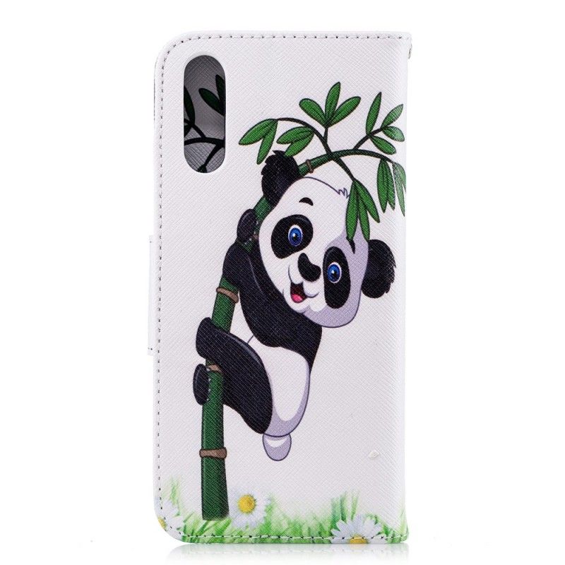 Lærdeksel Folio Deksel Huawei P20 Mobildeksel Panda På Bambus