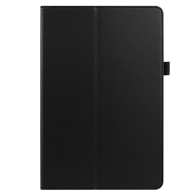 Case Etui Samsung Galaxy Tab S7 Plus Svart Litchi Imitert Lær