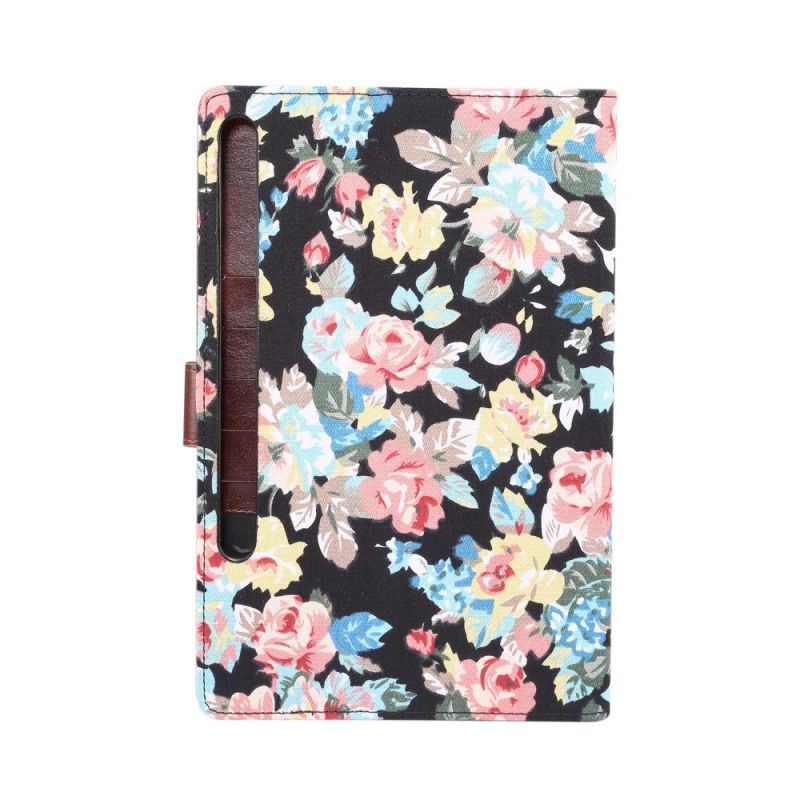 Folio Deksel for Samsung Galaxy Tab S7 Plus Svart Frihetsblomster